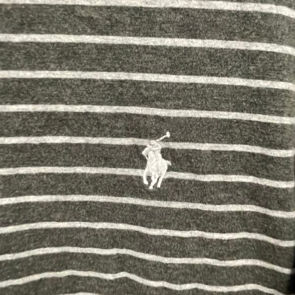 Ralph Lauren Polo Gray Striped Soft Cotton Tee Custom Fit Casual Preppy Classic - Picture 2 of 4